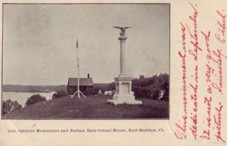 East Haddam Ct Spencer Monument Nathan Hale SCHOOL1906
