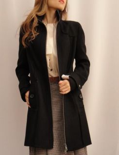 BNWT DKNY Classic Black Wool Coat Donna Karan UK8