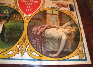 1800s theatre huge stone litho poster new east lynne