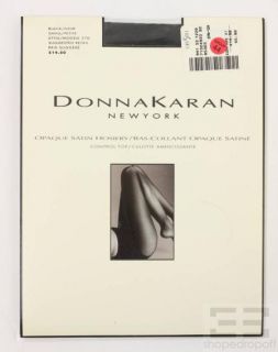 Donna Karan 10 Piece Black Opaque Satin Hoiery Set Size Small Petite
