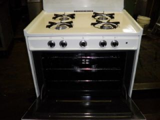 brown wtm210 3 gas 4 burner white stove oven