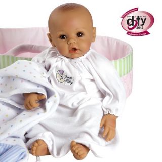  Baby Vinyl Doll Carrier Medium Skintone Brown Eyes New Doty