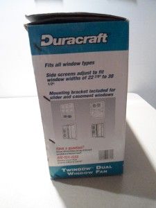 nib duracraft dual window fan white dw 628