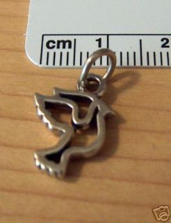 Sterling Silver Religious Bird Peace Dove Outline Charm