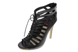 DV by Dolce Vita New Cabo Black Cut Out Front Lace High Heels Sandals