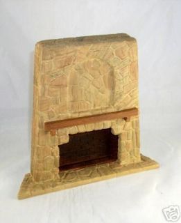 Dollhouse Large Stone Rustic Fireplace Western SW
