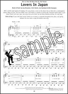  really easy piano coldplay piano music book 20 songs