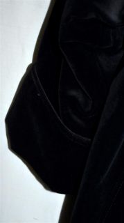 Vintage Dumas Black Velvet Woman Swing Coat with Rolled Cuffs Sz M