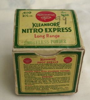 Vintage Empty Remington Kleanbore Nitro Express 410 Box