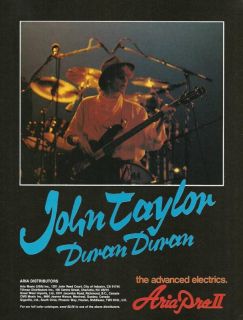 Duran Duran John Taylor 1983 Aria Pro II Guitars Ad 8x11 Advertisement