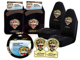 Ed Hardy Tiger 7pc Car Seat Covers Accessories Set