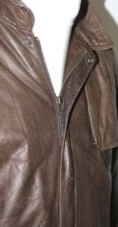 Vintage Mens Durkees Express® Leather Bomber Jacket Flight Brown