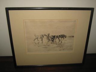 1925 Etching Picture Signed Edmund Blampied Reflections Philip Suval