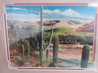 Douglas Edward Andrews Signed Arizona Desert Lithograph
