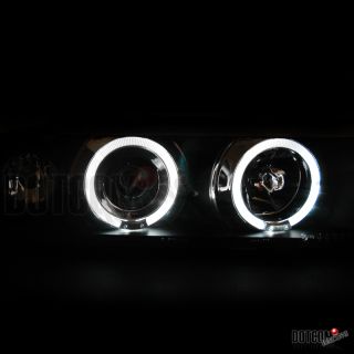  4DR BLACK HALO PROJECTOR HEAD LIGHTS+GRILLE+EYEBROWS+SMOKE FOG LAMPS