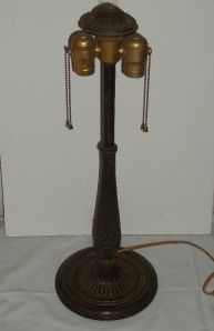 Antique Edward Miller Em Co Meriden Ct Art Nouveau 2 Light Table Lamp