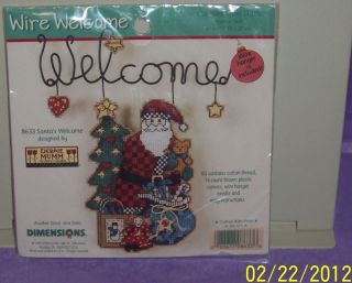 Dimensions Wire Welcome CrossStitch Kit Santas Welcome