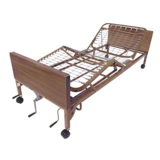 Drive Medical Multi Height Manual Adjustment Hospital Bed w Half Rails