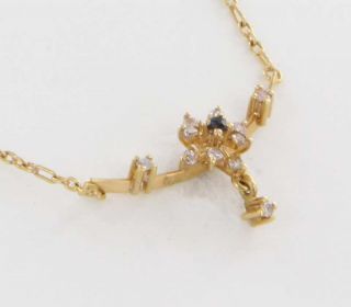   Flower 18k Gold Drop Pendant Necklace Fine Heirloom Used Jewelry