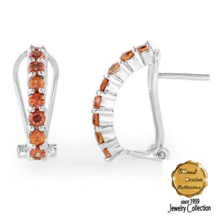 Marcel Drucker Genuine Orange Sapphire Earrings