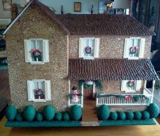 1976 The Old Eggers Inn Handmade Doll House All Made from Egg Shells