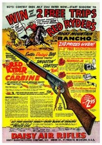 Red Ryder POSTER *VERY LARGE* Vintage Daisy BB Gun Rifle Ad winchester