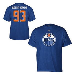 Edmonton Oilers Ryan Nugent Hopkins Blue Reebok Player Jersey T Shirt