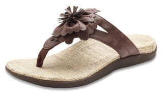 Orthaheel Talia Womens Floral Accent Sandals Chocolate 2012