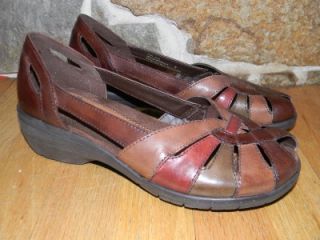 Earth Origins Rosie Womens Brown Leather Slip on Sandals Shoes Size