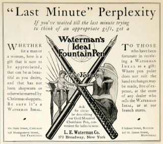 1905 Ad Le Waterman 173 Broadway New York Ideal Fountain Pen New Years