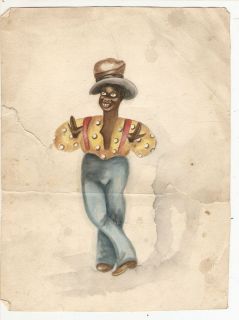  American Man Watercolor Painting by Margaret E Taylor C1970