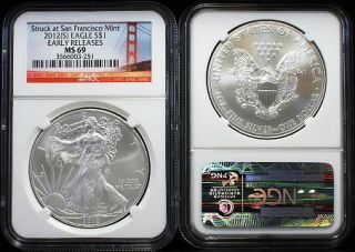 2012 (S) $1 San Francisco Bridge Silver Eagle NGC MS 69 EARLY RELEASES