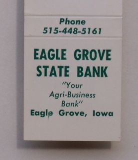 1970s Matchbook Eagle Grove State Bank Eagle Grove IA