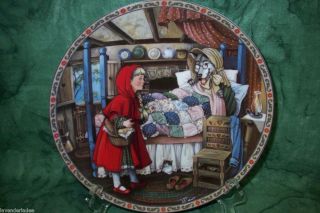 Edwin M Knowles China Co plate Little Red Riding Hood 1st issue