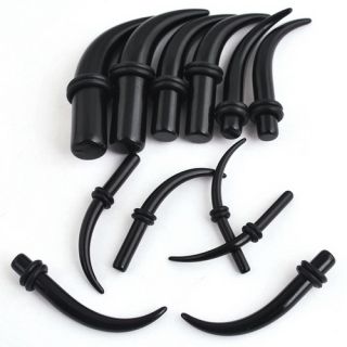 12pcs 3 to10mm ear gauges Black Resin Ear Plugs Lvory Shape kit body