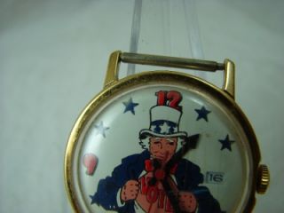 Vintage Uncle Sam Wristwatch Election Watch VOTE Working W/Date