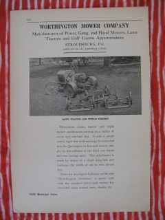  1928 Worthington Mower Company Stroudsburg PA Advertisement