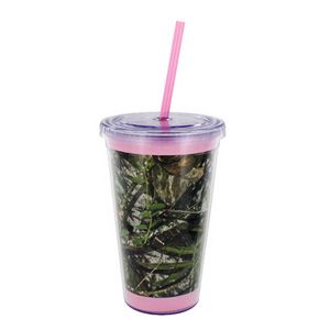 Mossy Oak® Obsession Camo with Pink Trim 16 oz Double Wall Tumbler w