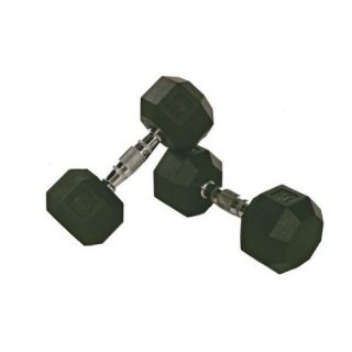 Cap Barbell Hex Dumbbells w Rubber Head Contoured Chrome Handle 35lbs
