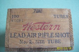   rifle shot wooden Western Cartridge East Alton No 2 Size Lead empty