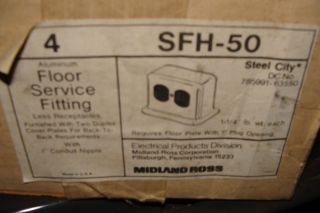 Lot of 8 Thomas Betts Steel City Floor Box Outlet Assembly SFH50 New