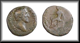 Antoninus Pius Radiate Ancient Roman Æ Dupondis Coin Indulgentia