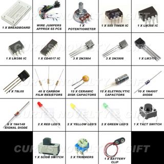 Electronic Project Starter Kit Breadboard Capacitor Resistor US Seller