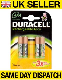 4X Duracell Rechargeable Accu AAA Batteries Battery