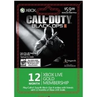 New Call of Duty Black Ops II Xbox Live Gold Membership 12 Months New