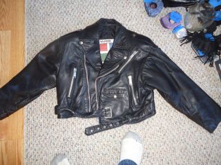 MOTORCYCLE JACKET, LEATHER WOMENS ,MED, CUSTOM MADE IN FRANCE