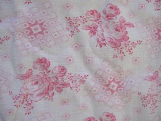 ANTIQUE GERMAN DUVETS Pink Roses on White Cotton COUNTRY CHARM or