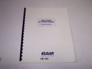 elgar cw2501m continuous ac power source w manual