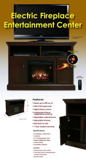 Chimneyfree Electric Fireplace Heater Entertainment Center Cherry Wood