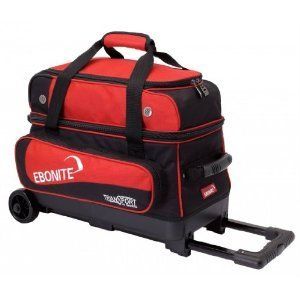 Ebonite transport 2 ball rolling bowling bag with wheels red